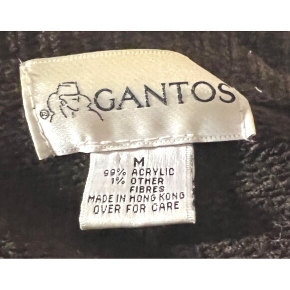 Vintage V Neck Sparkly Cardigan by Gantos Sz Medium Brown & Blue Glittery - Picture 4 of 10